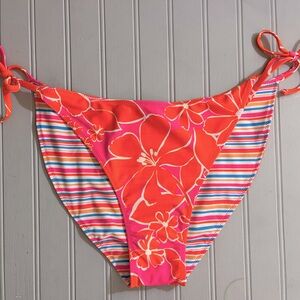Wild Fable Reversible Cheeky Bikini Bottom Womens XL Orange‎ Pink Floral Striped
